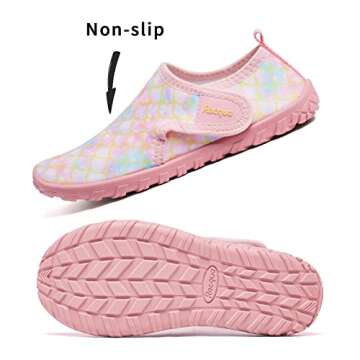 Racqua Girls Water Shoes Kids Barefoot Beach Swim Shoes Quick Dry Lightweight Boating Sport Pool Surfing Walking Aqua Shoes Little Kid Mermaid 13