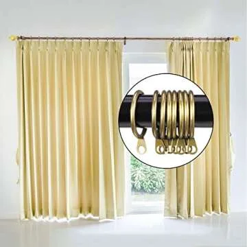 Shappy 40 Packs Metal Drapery Curtain Rings Curtain Rod Rings with Eyelets Hanging Rings for Curtains and Rods, Drape Sliding Eyelet Rings Internal Diameter(1.18in,Green Brass)