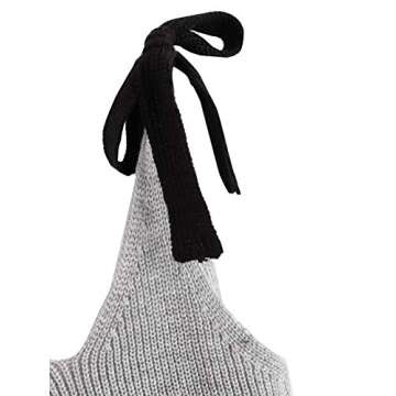 SweatyRocks Women's Strappy Spaghetti Strap Ruffle Hem Peplum Cropped Knit Sweater Grey L