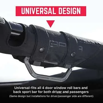 GPCA - GP Grip LITE Grab Handle, Aluminum Metal, Patented Roll Bar for Jeep Wrangler 4xe, JL, JT, JK, Sport, Sahara and Rubicon 4DR/2DR 2007-2023, 1 Pair, Jet Black