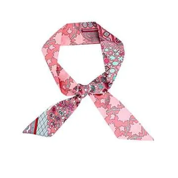 IMLECK Floral Print Silk Scarf - Stylish Accessory for Women