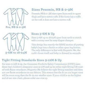 Magnetic Me Footie Pajamas Soft Modal Baby Sleepwear Quick Magnetic Fastener Sleeper Acadia Blue 0-3 Months