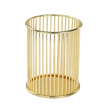 Gold Metal Pen Holder: Chic Organizer for Home & Office