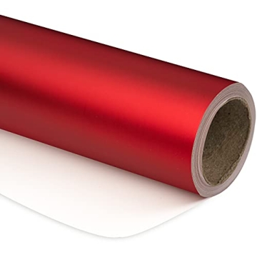 RUSPEPA Red Valentine's Paper - Solid Color Matte Metallic Red Paper Roll, Perfect for Valentine's D...