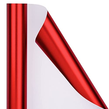 RUSPEPA Red Solid Color Wrapping Paper Roll - 17x32.8 ft
