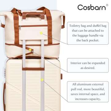 Cosbarn 20 Inch Carry On Luggage Set with TSA Lock