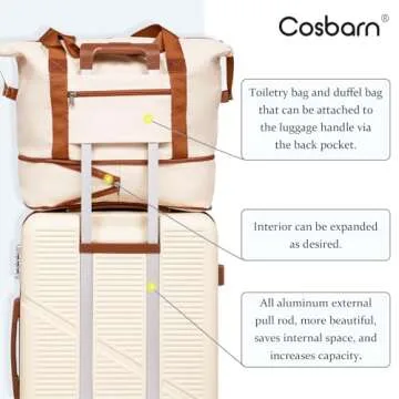 Cosbarn 20 Inch Carry On Luggage Set with TSA Lock