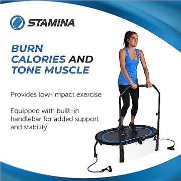 Stamina Fitness Trampoline - Indoor Rebounder with Smart App