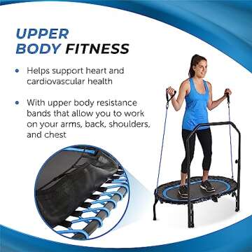 Stamina Fitness Trampoline - Exercise Trampoline with Smart Workout App - Indoor Trampoline Fitness Rebounder