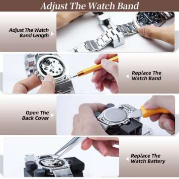 【Combination Version】Eventronic Watch Repair Tool Kit + Watch Press Set, Professional Spring Bar...