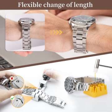 【Combination Version】Eventronic Watch Repair Tool Kit + Watch Press Set, Professional Spring Bar Tool Set,Watch Band Link Pin Tool Set with Carrying Case, Watch Battery Replacement Tool Kits