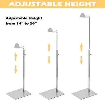 Royxen 3 Pack Handbag Rack Stainless Steel with Adjustable Height, Purse Display Stand (Silver)