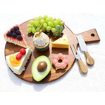 Stylish Round Wood Cheese Board for Elegant Serving