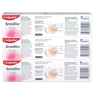 Colgate Whitening Toothpaste for Sensitive Teeth - 6 Oz (Pack of 3)