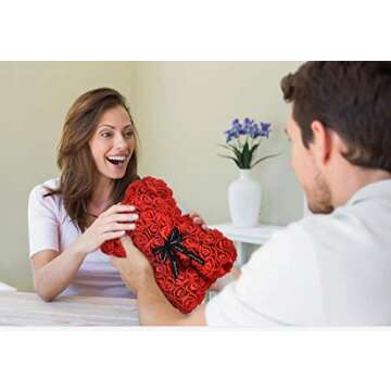 Artificial Flowers Valentines Day Gifts, Rose Teddy Bear Fully Assembled Rose Bear - Over 250 Dozen ...