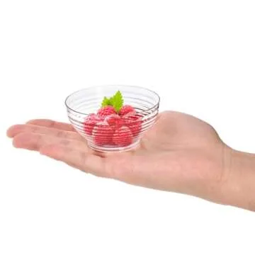 Kingrol 100 Mini Dessert Bowls with Spoons, 3 oz. Disposable Dessert Cup for Mousse, Puddings, Appetizers, Condiments, Snacks