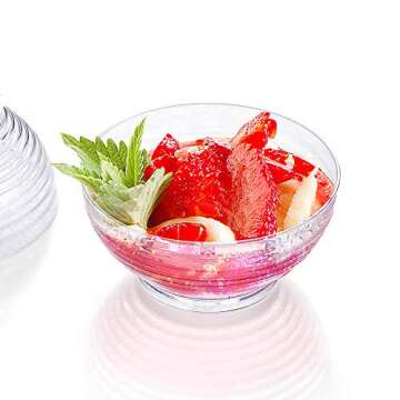 Kingrol 100 Mini Dessert Bowls with Spoons, 3 oz. Disposable Dessert Cup for Mousse, Puddings, Appetizers, Condiments, Snacks
