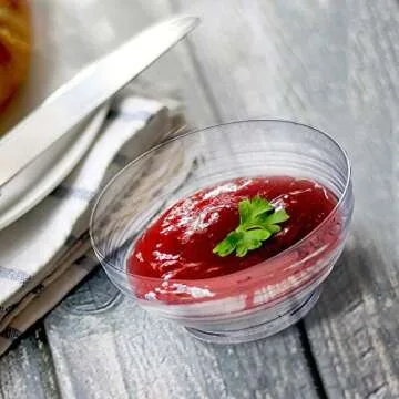 Kingrol 100 Mini Dessert Bowls with Spoons, 3 oz. Disposable Dessert Cup for Mousse, Puddings, Appetizers, Condiments, Snacks