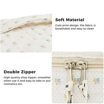 HBselect Cute Quilted Makeup Bag - Large & Stylish