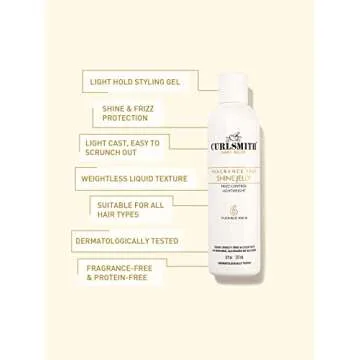CURLSMITH - Shine Jelly, Light Hold Styling Gel with Frizz Protection, Sensitive, Fragrance Free, For All Curl and Hair Types, Vegan (2 fl oz)