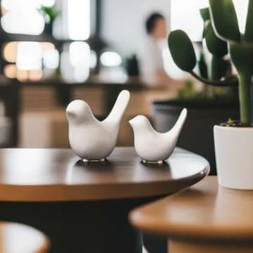 GJFASGF Small Animal Statues, White Bird Figurines Home Decor, Modern Home Decorative, Ceramic Decor...