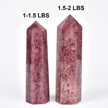 MOGEMT Large Strawberry Quartz Crystal Tower for Healing