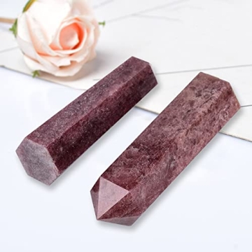 MOGEMT Large Strawberry Quartz Crystal Tower for Healing