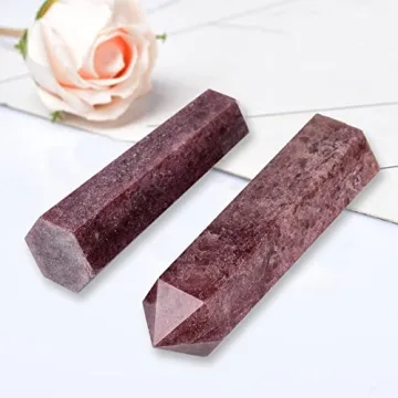 MOGEMT Large Strawberry Quartz Crystal Tower for Healing