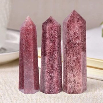 MOGEMT Large Strawberry Quartz Crystal Tower for Healing