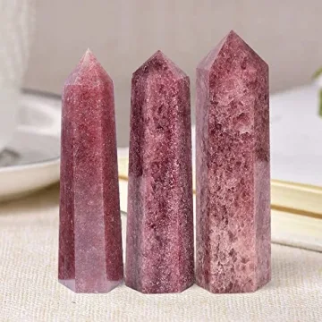 MOGEMT Large Strawberry Quartz Crystal Tower for Healing