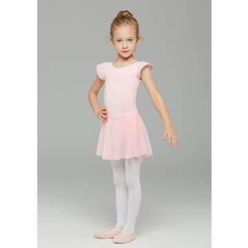 MdnMd Skirted Dance Leotard Ballet Leotards Costume Outfit for Girls Kids Gymnastics (Age 8-10, Ball...