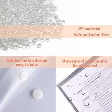 Vmiapxo 40 Pack Stamp and Die Storage Pockets, Reusable Small Plastic Envelopes Waterproof Sticker Organizer Receipt Holder Photo Storage Folders (7" x 9.4")