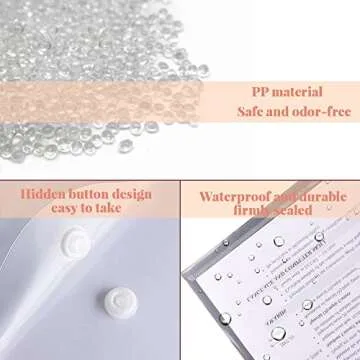 Vmiapxo 40 Pack Clear Storage Envelopes with Snap Closure