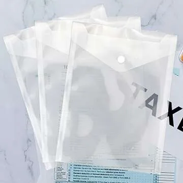 Vmiapxo 40 Pack Clear Storage Envelopes with Snap Closure