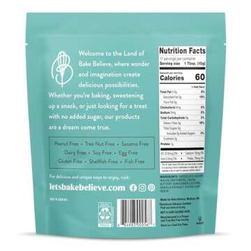 Bake Believe Dark Chocolate No Sugar Added Chips - 9oz