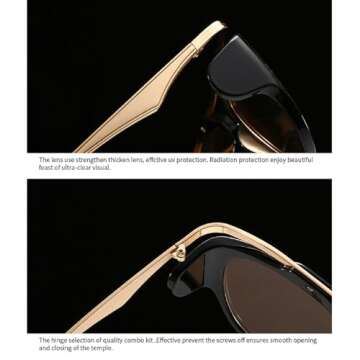 Y2K Punk Oversized Oval Sunglasses Women Men 2024 Luxury Vintage Round Metal Frame Sun Glasses For Ladies Eyewear (C5)