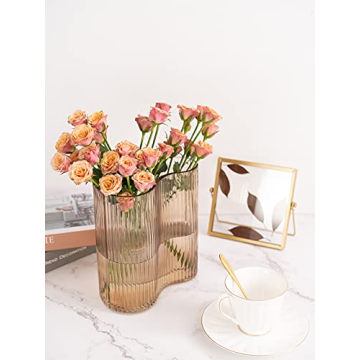 MOLIMAO Glass Vase Unique Footprint Design 8.3 Inch