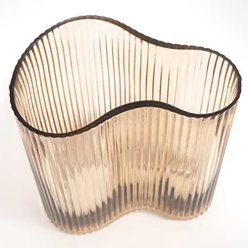 MOLIMAO Glass Vase Unique Footprint Design 8.3 Inch