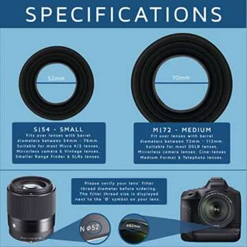 KUVRD 54mm-84mm Universal Lens Cap for Cameras