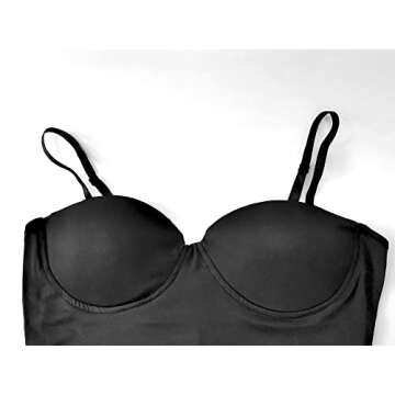 Qusuny Sexy Jumpsuit for Women Sleeveless Spaghetti Strap Bodycon Solid Summer Clubwear Short Rompers One Piece Bodysuit Black M