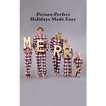 PajamaGram Christmas Pajamas for Family, Cozy Fireside Plaid in Red