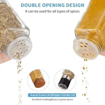 Yangbaga 24Pcs Spice Jars Set with Wood Lids and Labels