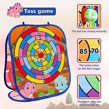 Dinosaur Bean Bag Toss Game Toy for Family Fun Outdoors