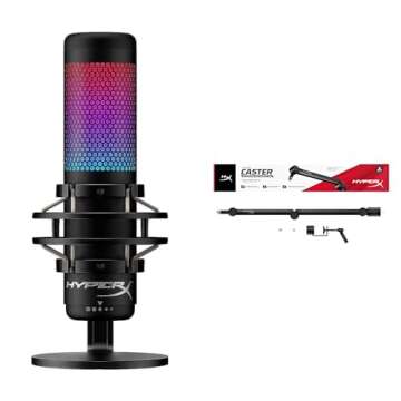 Bundle of HyperX QuadCast S RGB USB Condenser Microphone with Shock Mount for Gaming, Streaming, Pod...