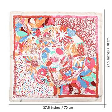 AWAYTR 27.5” Silk Satin Square Head Scarf/Scarves for Women Hair Bandanas Sleeping Neck Head Kerch...