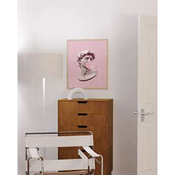 HAUS AND HUES Gum Poster David Bubble Pop Art - Pop Art Wall Decor, Pink Pictures Wall Decor, Pink P...