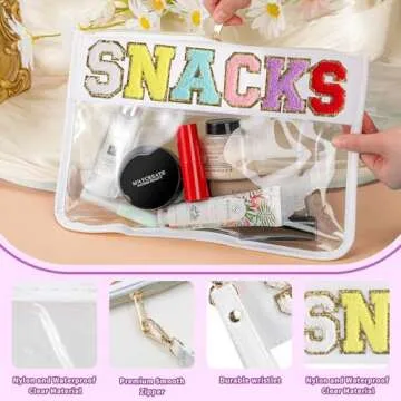 enttgo Snack Bags Travel Pouch Makeup Bag 2PCS