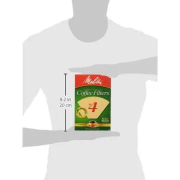 Melitta #4 Cone Coffee Filters, Unbleached Natural Brown, 100 Count (Pack of 6) 600 Total Filters Count - Packaging May Vary