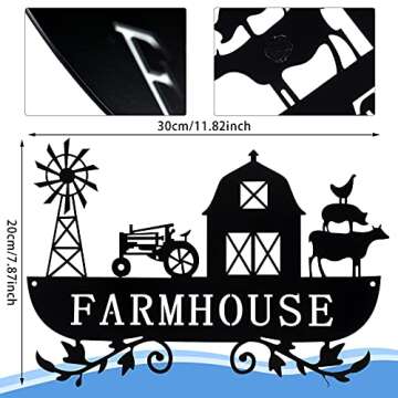 Ferraycle Metal Farmhouse Kitchen Decor Rustic Farm Sign Windmill Barn Tractor Animal Decor for Nursery Country Decorations Christmas Gift for Father