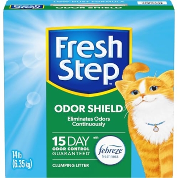 Fresh Step Odor Shield Clumping Litter With Febreze Freshness, Continuous Cat Litter Odor Eliminator...